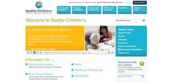 Website bệnh viện nhi Seattle Children’s hospital - Seattlechildrens.org