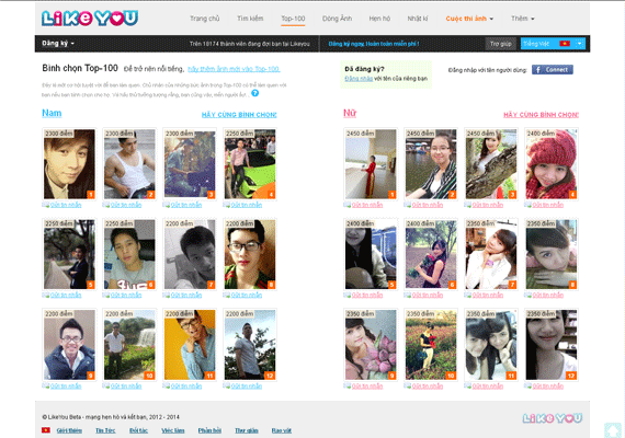 Website hẹn hò, kết bạn trực tuyến Likeyou.vn