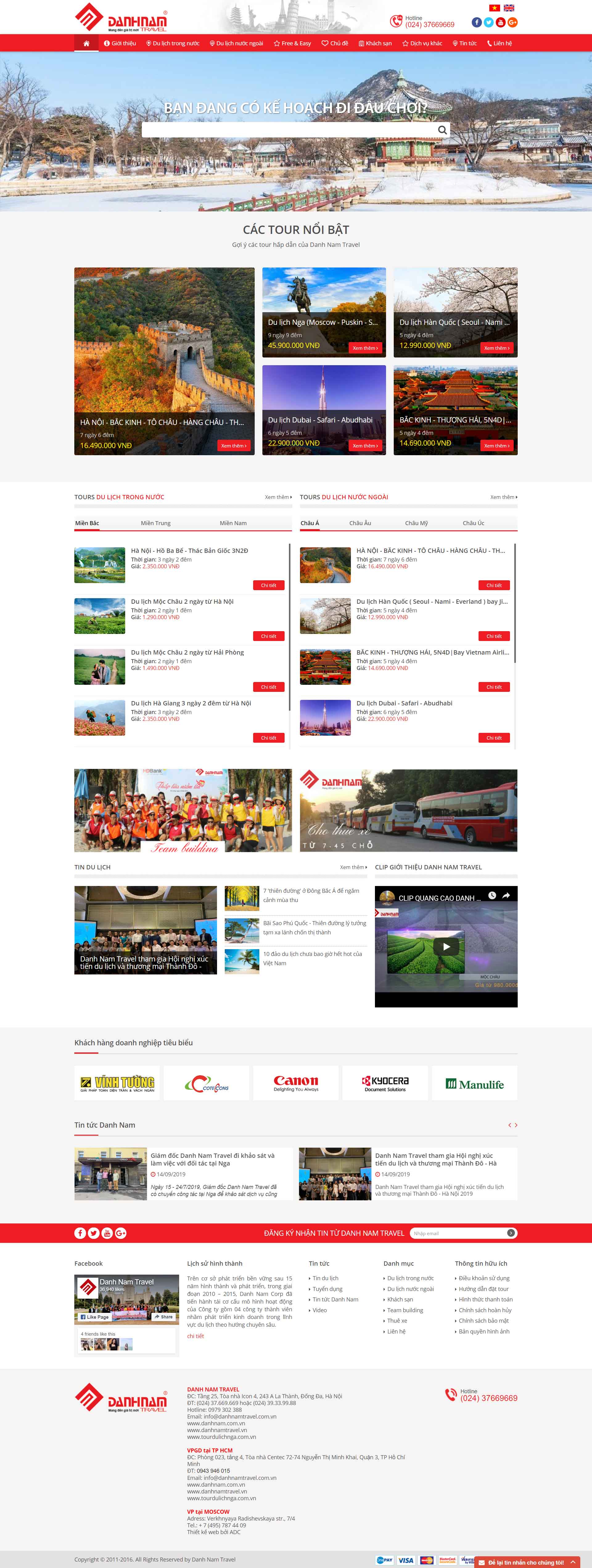 Thiết kế website du lịch danhnamtravel.vn