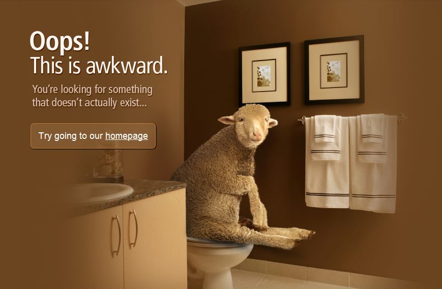 trang 404 của Apartmenthomeliving hài hước