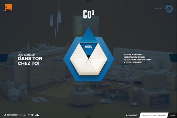 Website CO3, la science dans ton chez toi thiết kế non-navigation