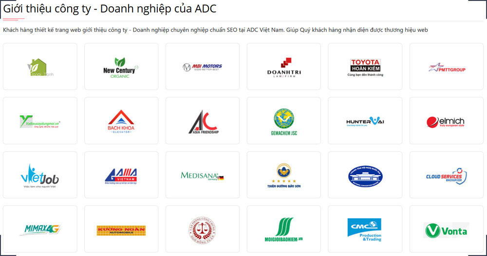 Khách hàng thiết kế website tập đoàn, tổng công ty tại ADC Software Khách hàng thiết kế website tập đoàn, tổng công ty tại ADC Software