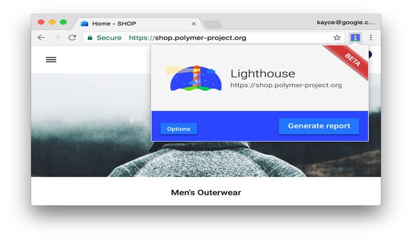 Lighthouse sẽ tiến hành chạy kiểm tra website của bạn