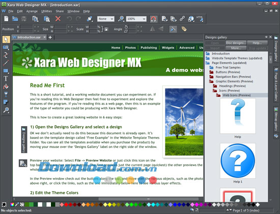 thiết kế website đơn giản và hiệu quả với Xara Web Designer