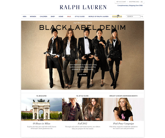 website thời trang Ralph Lauren, thiết kế website thời trang