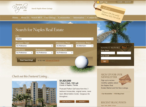 Website bất động sản Naples, thiết kế website bất động sản