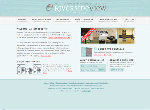Website bất động sản Riverside View, thiết kế web bất động sản