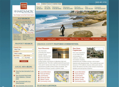 Website bất động sản San Clemente, thiết kế web bất động sản