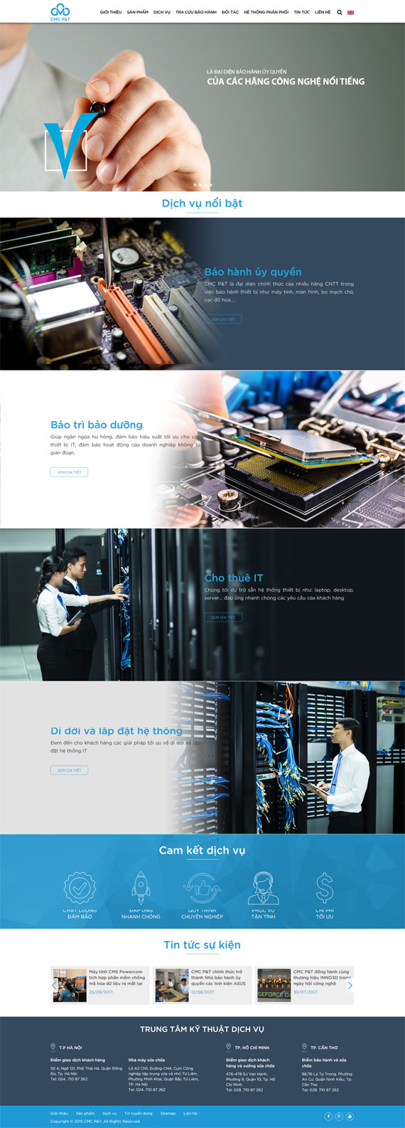 Thiết kế giao diện website Tập đoàn Công nghệ CMC tại ADC Việt Nam