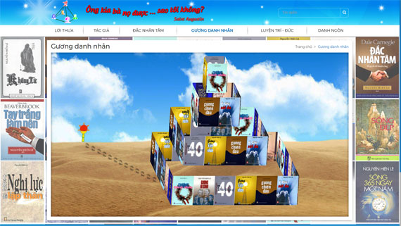 Giao diện website tủ sách online Gương danh nhân thiết kế bởi ADC