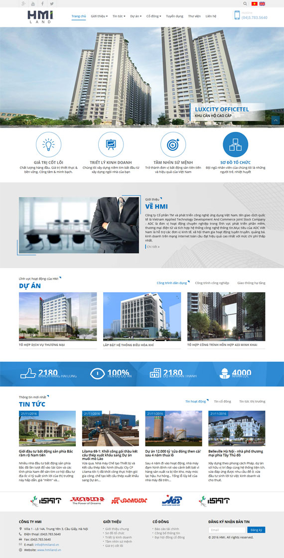 Thiết kế website bất động sản công ty CP HMI land | ADCVIETNAM