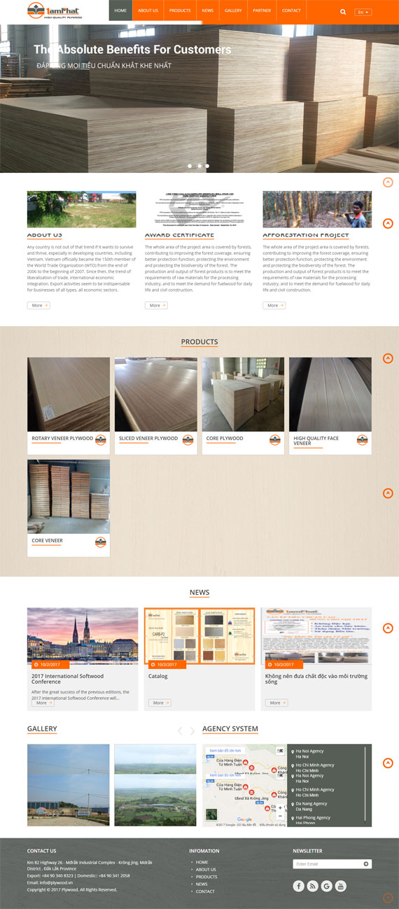 Khách hàng thiết kế website công ty ván ép Plywood tại ADC Việt Nam