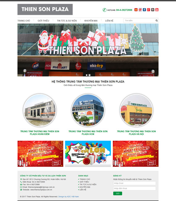 giao diện website trung tâm thương mại Thiên Sơn Plaza