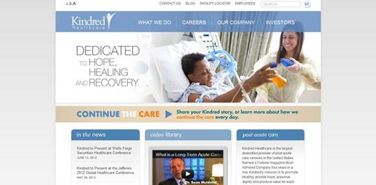 Website bệnh viện Kind Red Health Care - Kindredhealthcare.com