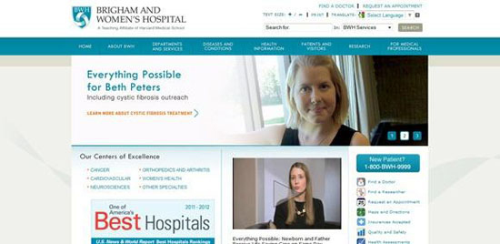 Website bệnh viện phụ sản Brigham and Women’s Hospital - Brighamandwomens.org