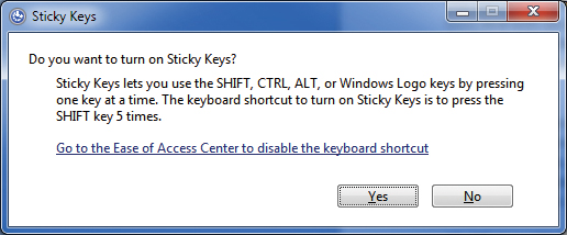 Làm thế nào để dùng Sticky Keys của Windows
