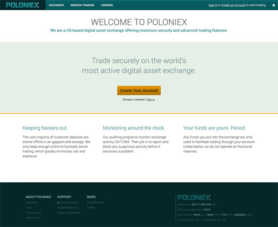Sàn giao dịch tiền ảo ICO Poloniex.com