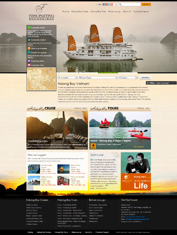 Thiết kế website du lịch fascinatinghalongbay.com