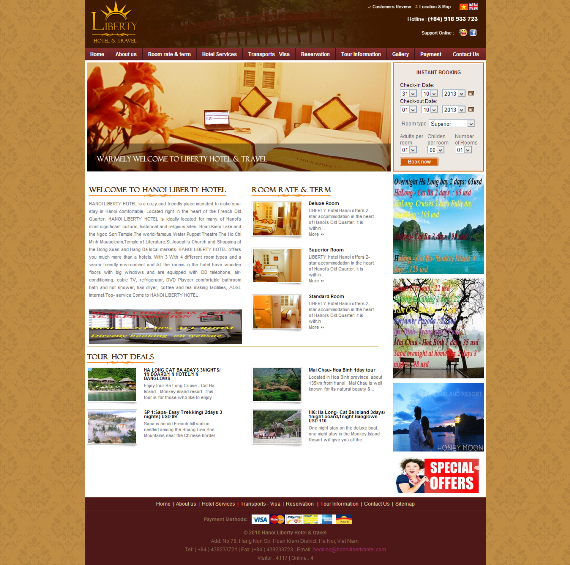 Thiết kế website du lịch www.hanoilibertyhotel.com