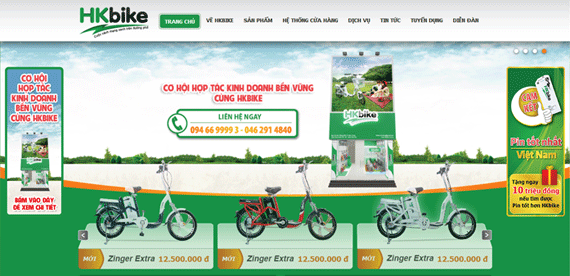 Mẫu thiết kế website mua bán xe đạp màu sắc trang nhã, hút khách