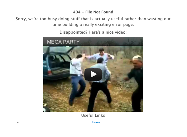Trang 404 của BuySellAds bằng video