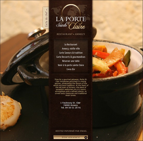 Trang web của nhà hàng ẩm thực La Porte Sainte Claire