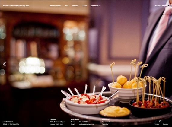 Trang Web nhà hàng ẩm thực Roux at Parliament Square